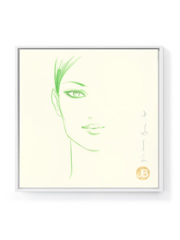 Face Drawing Apple Green